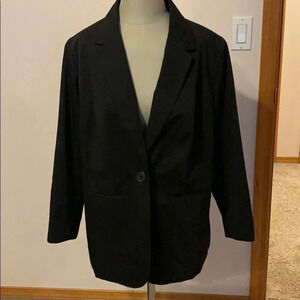 Black one button blazer jacket size 12W